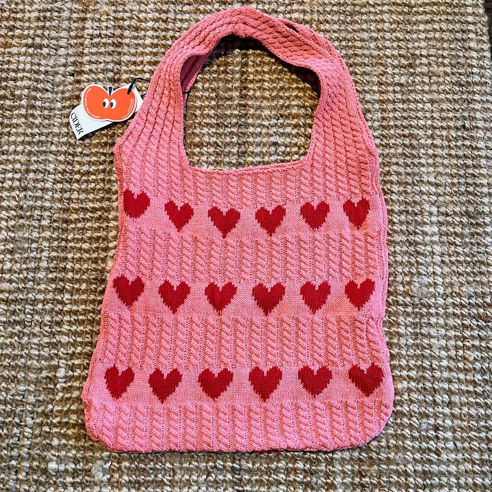 Cider Knit Heart Tote